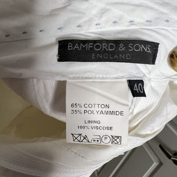 Bamford Mens Size 40X 31 Trousers Ivory Chinos Straight Leg - Picture 6 of 8
